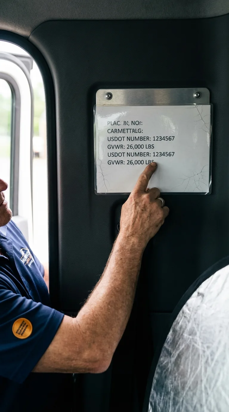 USDOT licensing placard verification in Whiteman Air Force Base